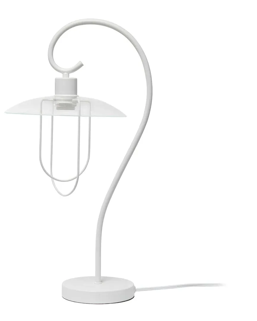 Metal Scroll Table Lamp - White