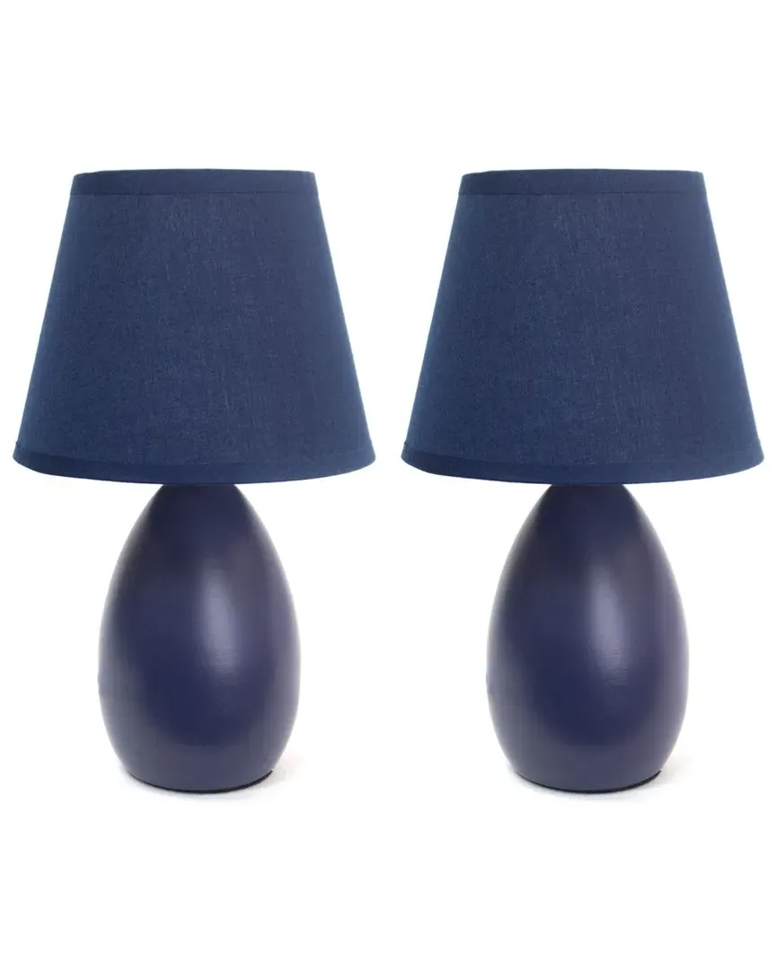 Mini Egg Oval Table Lamp - Blue, Ceramic image