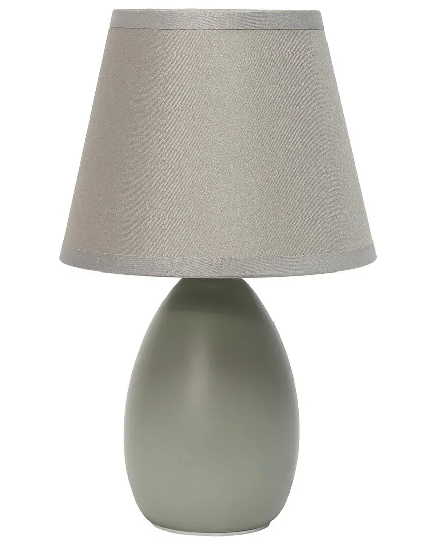 Mini Egg Oval Table Lamp - Gray, Ceramic