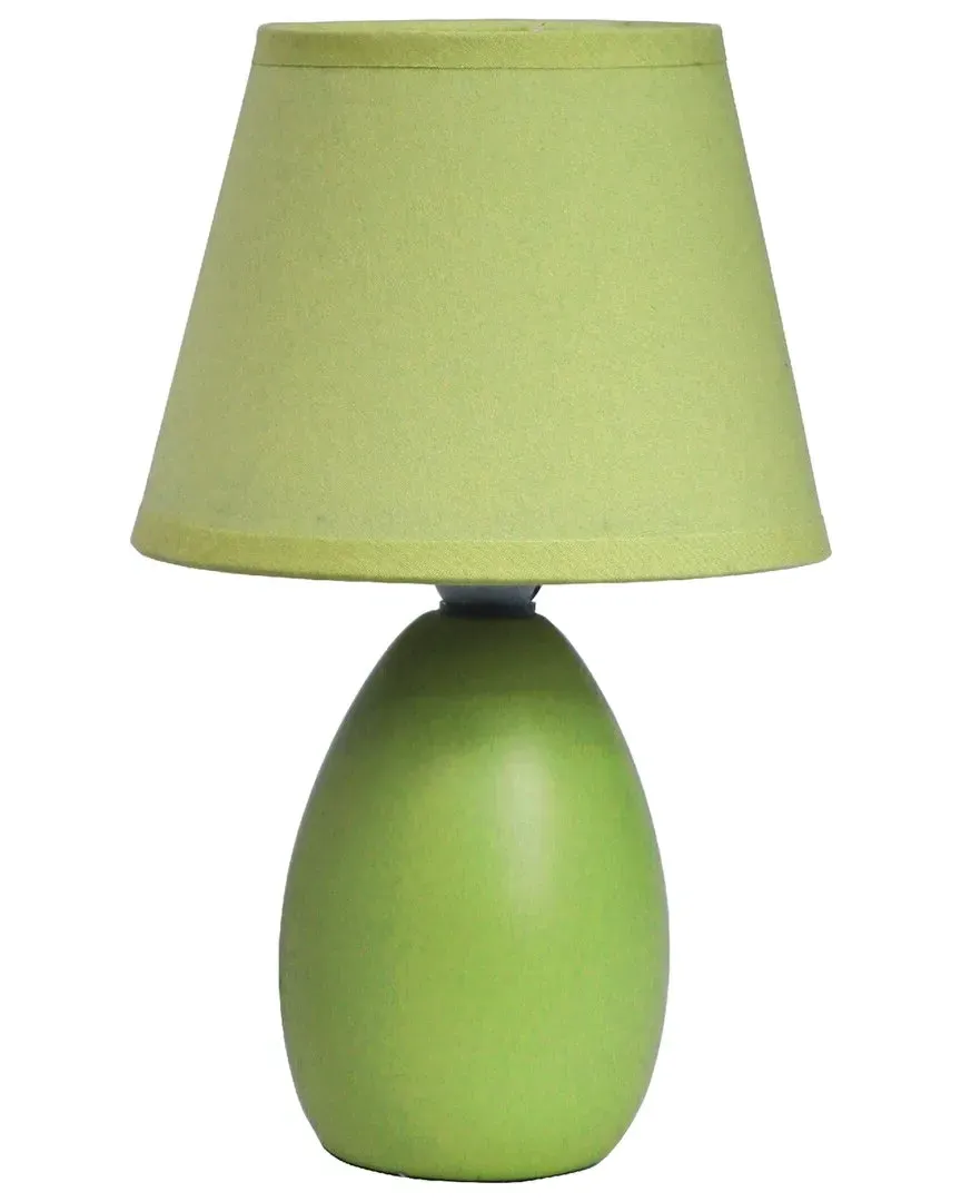Mini Egg Oval Table Lamp - Green, Ceramic