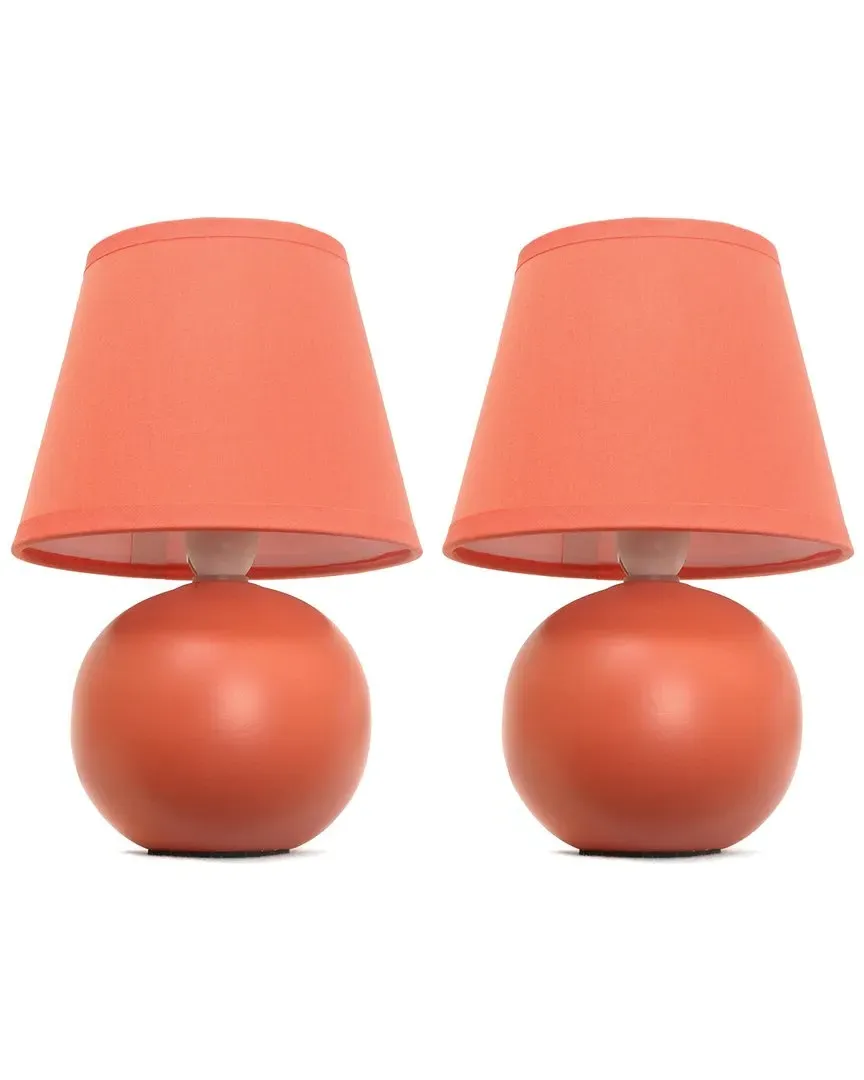 Mini Globe Table Lamp - Orange, Ceramic image