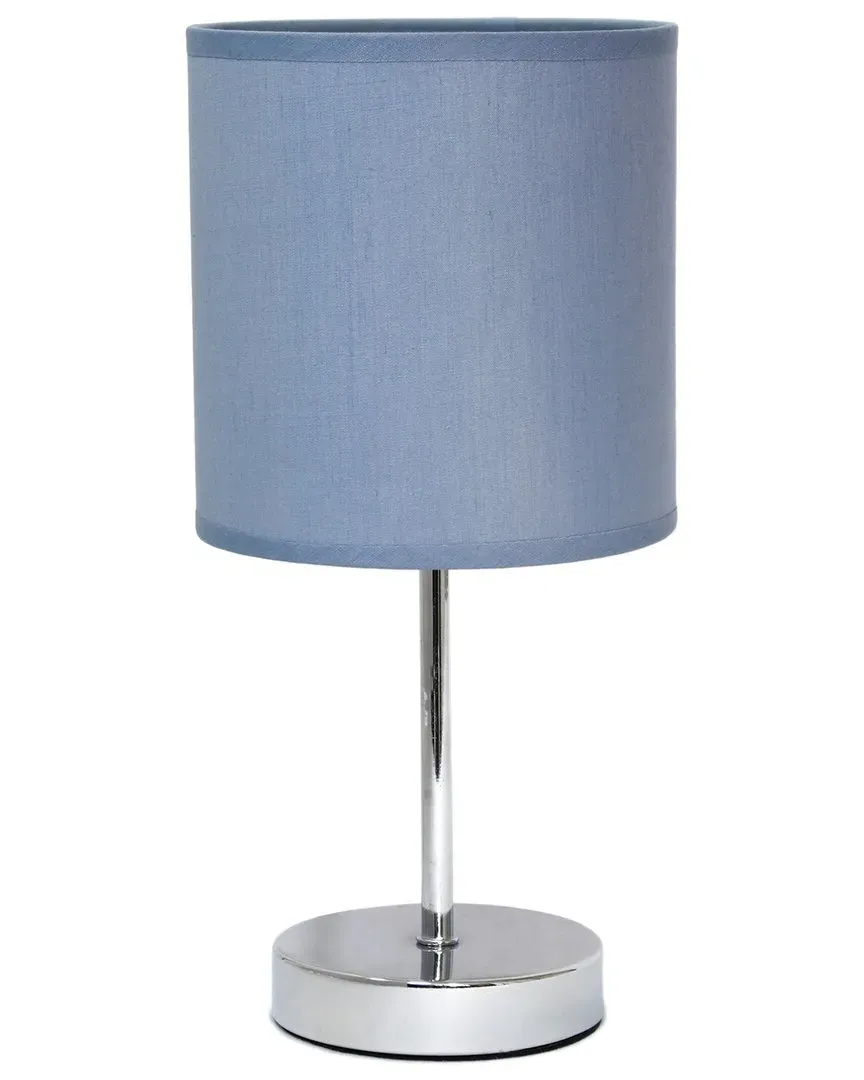 Mini Table Lamp with Fabric Shade - Purple, Chrome