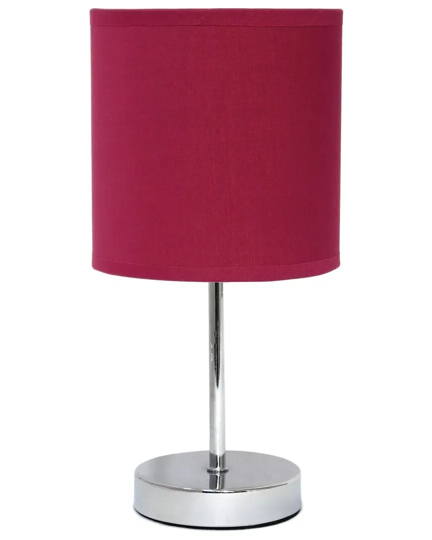 Mini Table Lamp with Fabric Shade - Wine, Metal