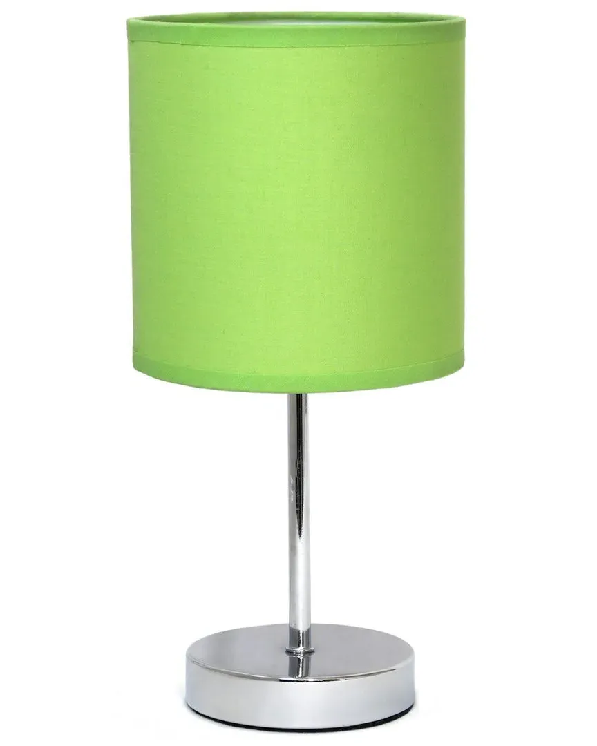 Mini Table Lamp with LED Bulb - Green, Chrome image