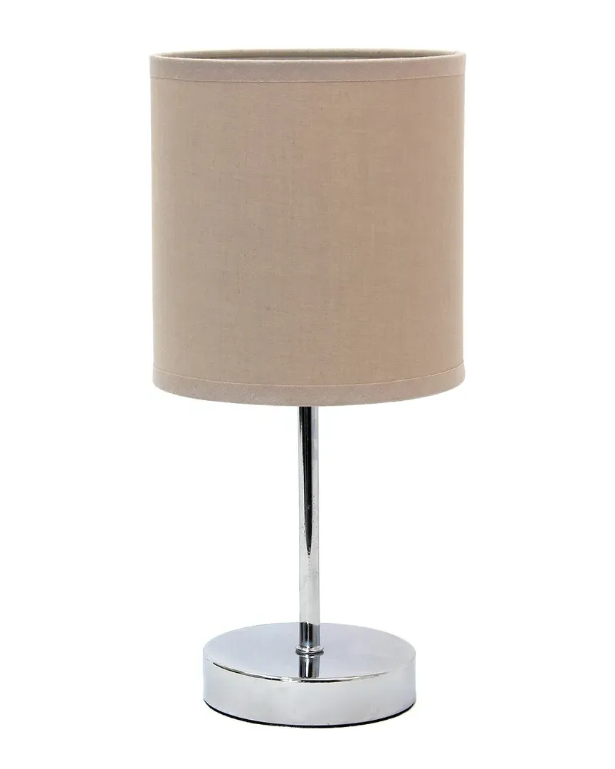 Mini Table Lamp with LED Bulb - Grey, Chrome
