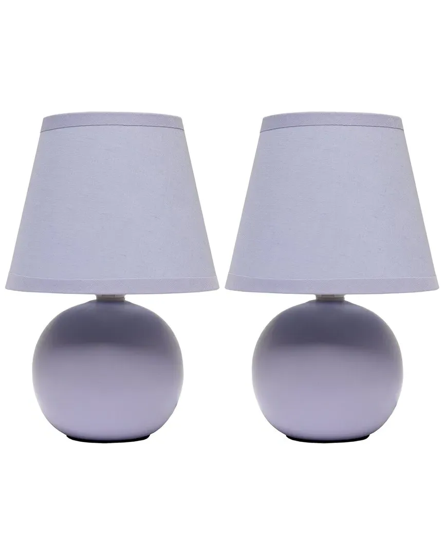 Nauru Ceramic Orb Table Lamp 2pk Set - Purple