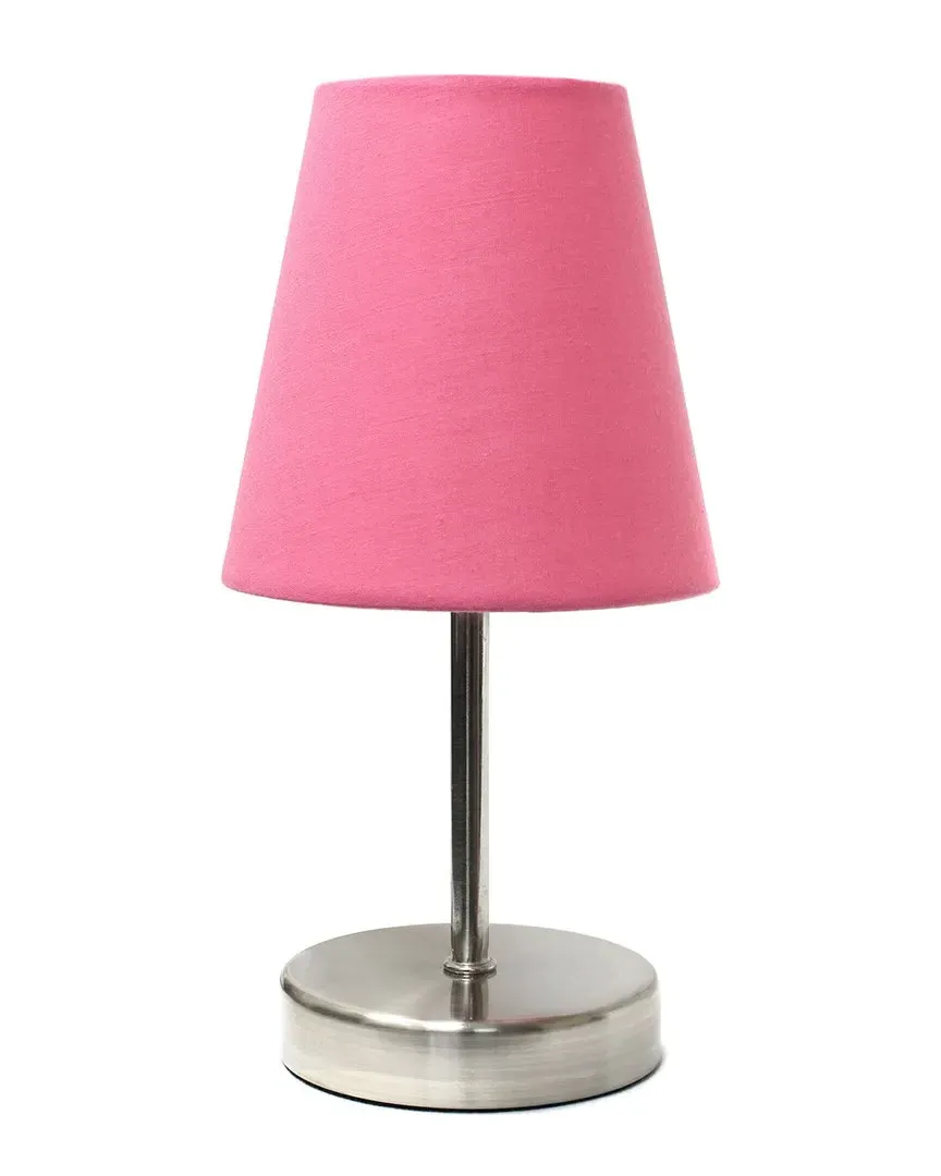Nauru Petite Metal Stick Table Lamp - Pink, Fabric