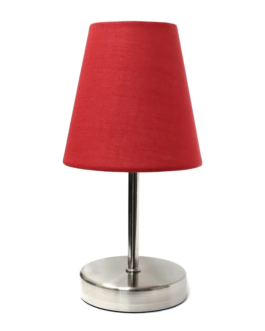 Nauru Petite Metal Stick Table Lamp - Red, Fabric