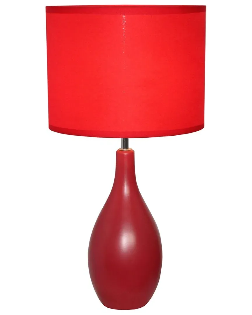 Oval Bowling Pin Base Ceramic Table Lamp - Red