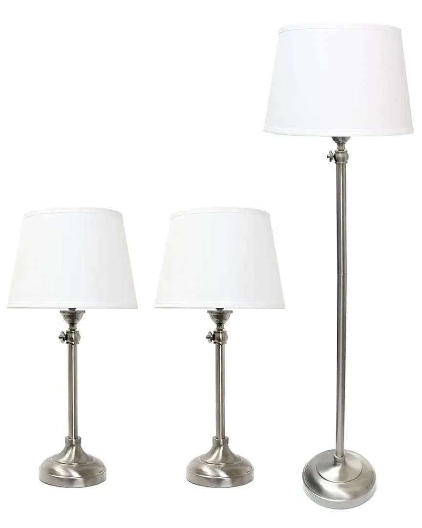 Perennial Extendable 3pc Metal Lamp Set - Silver image