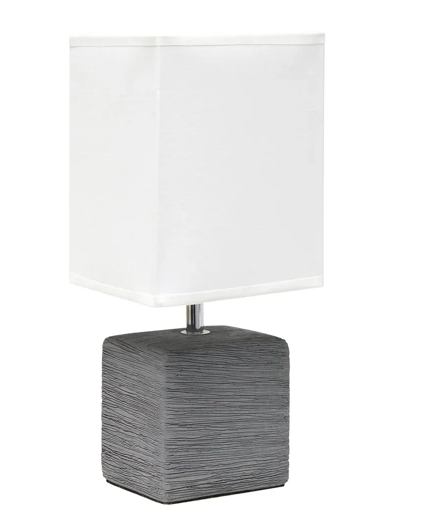 Petite Faux Stone Table Lamp - White image