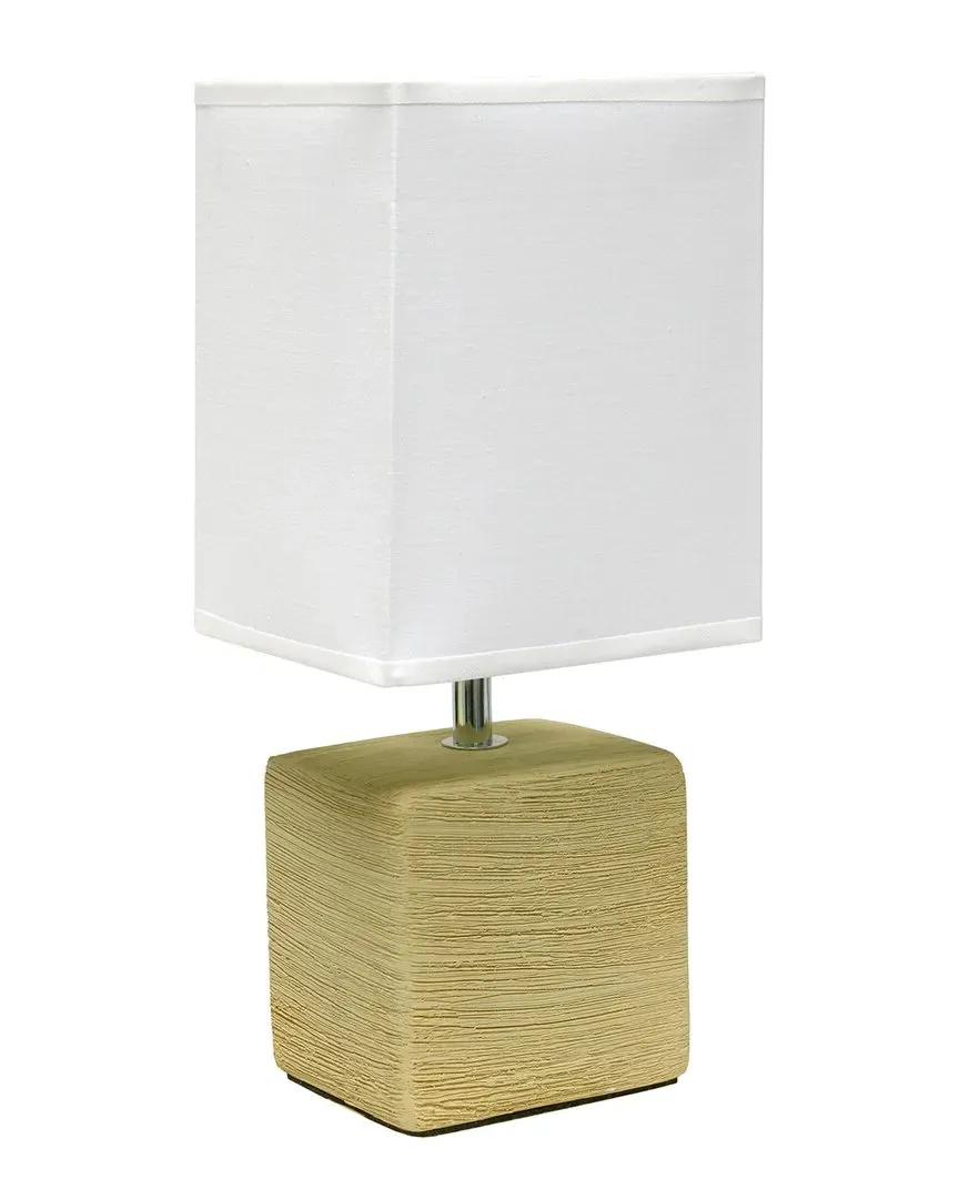 Petite Faux Stone Table Lamp - White