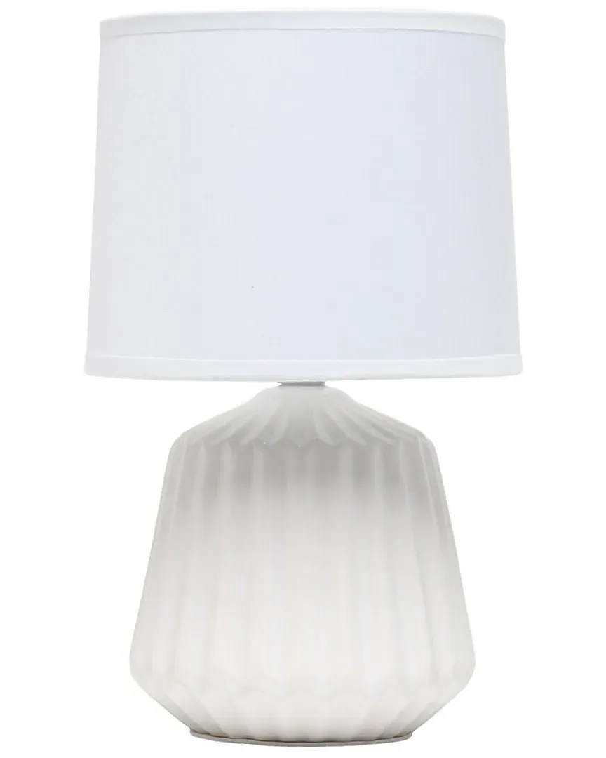 Petite Pleated Base Table Lamp - Off-White, Ceramic