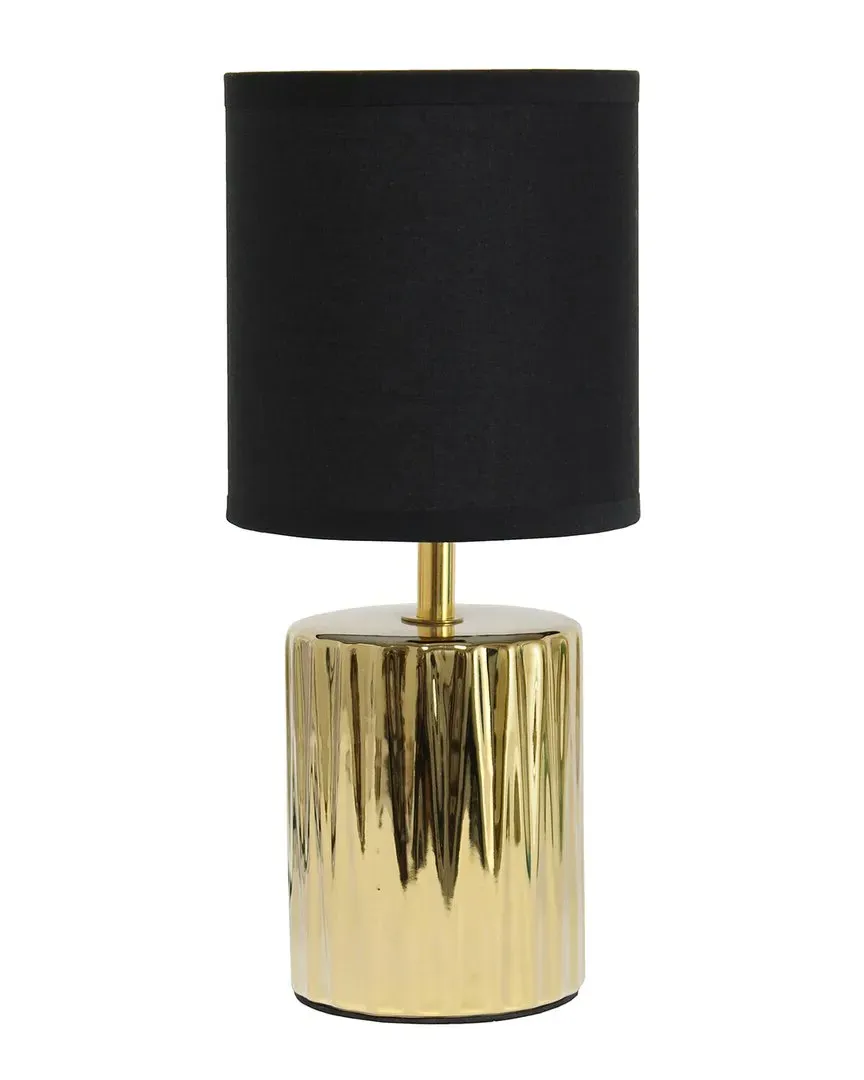 Ruffled Metallic Capsule Bedside Table Lamp - Gold