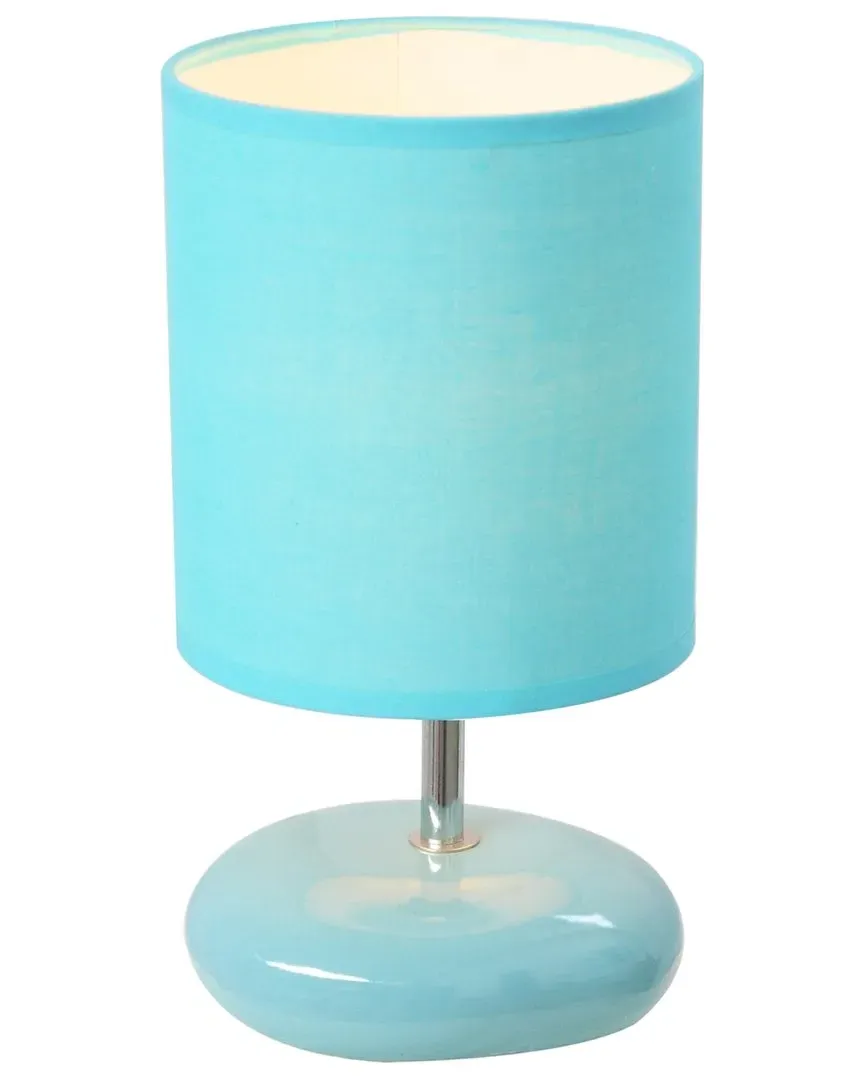 Stonies Small Stone Look Table Bedside Lamp - Blue, Ceramic image