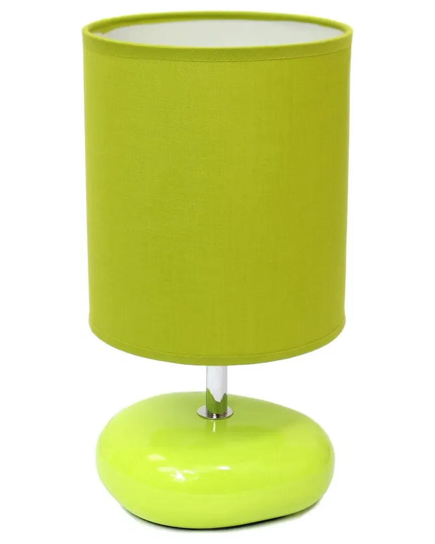 Stonies Small Stone Look Table Bedside Lamp - Green, Ceramic