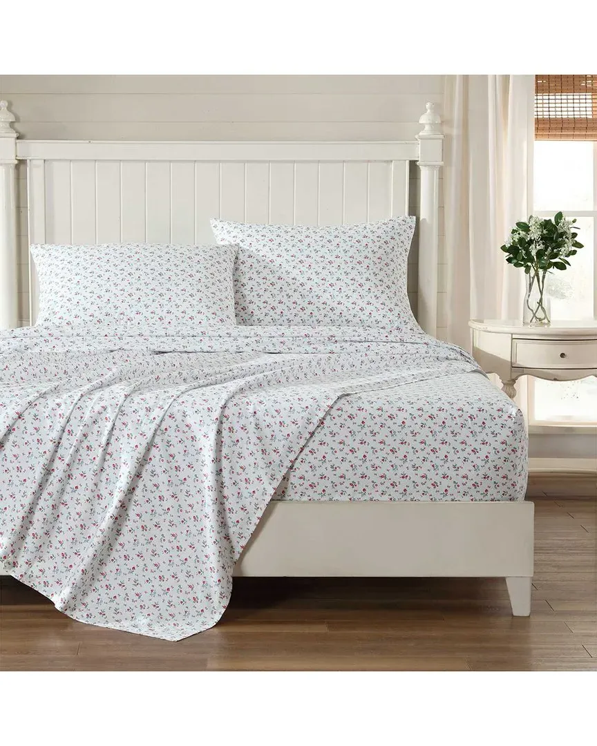 200 Thread Count Aylesmore Ditsy Cotton Percale Sheet Set - Red image