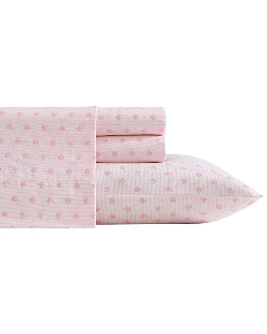 200 Thread Count Scallop Dollop Cotton Percale Sheet Set - Pink