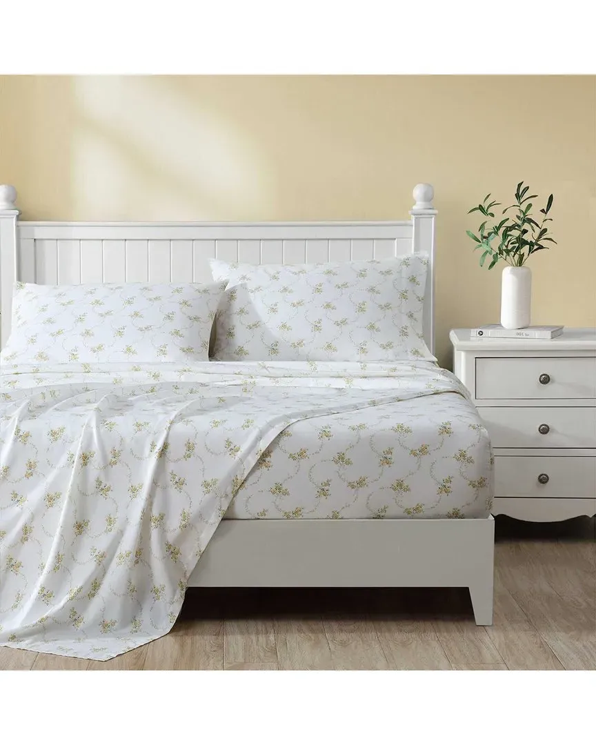 300 Thread Count Petite Rose Cotton Sateen Sheet Set - Gold