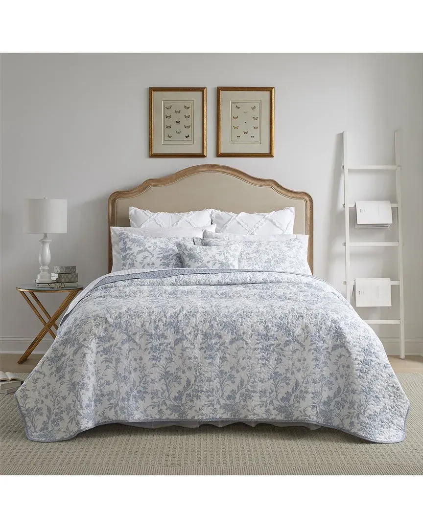 Amberley Cotton Reversible Quilt Set - Blue image