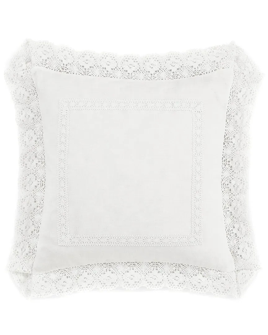 Annabella Square Pillow - White, Cotton image