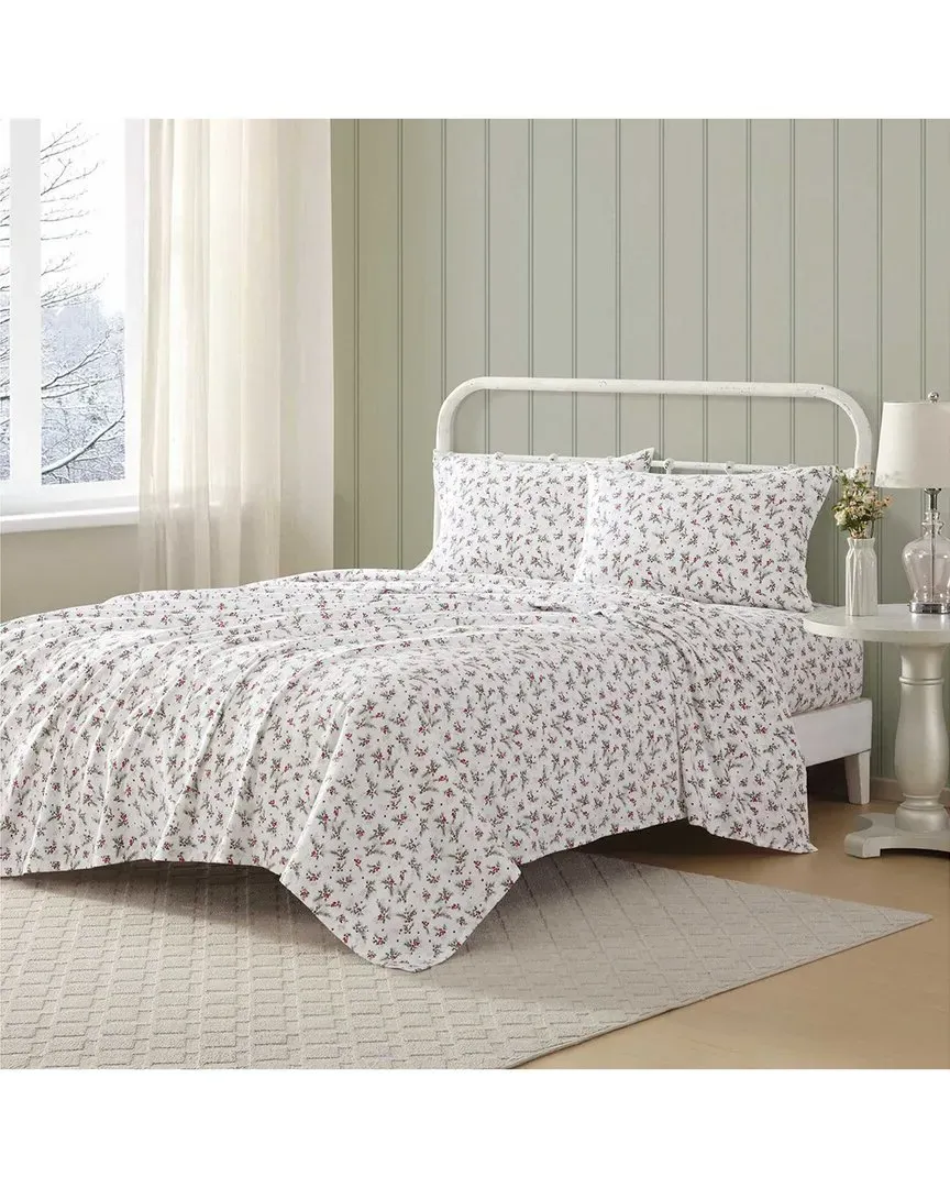 Berry Bright Cotton Flannel Sheet Set - Cranberry image
