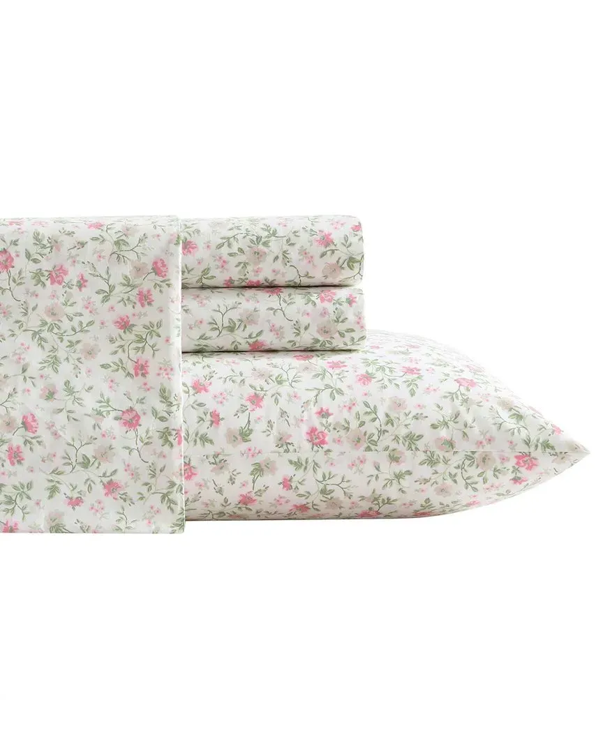 Bonnie 200 Thread Count Percale Sheet Set - Pink/Green image