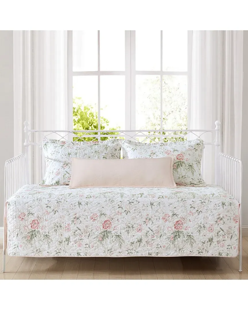 Breezy Floral Cotton Quilted Daybed Cover Set - Pink image