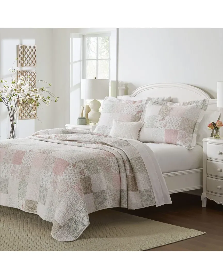 Celina Patchwork 3-Piece Quilt Set - Pink image