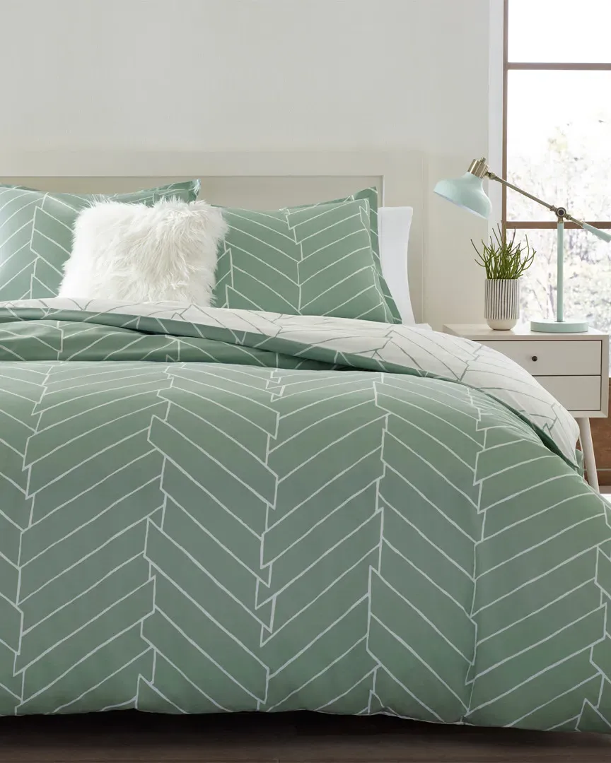 Ceres Duvet Set - Green, Cotton image