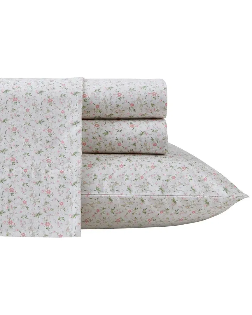 Evie Cotton Percale Sheet Set - Pink
