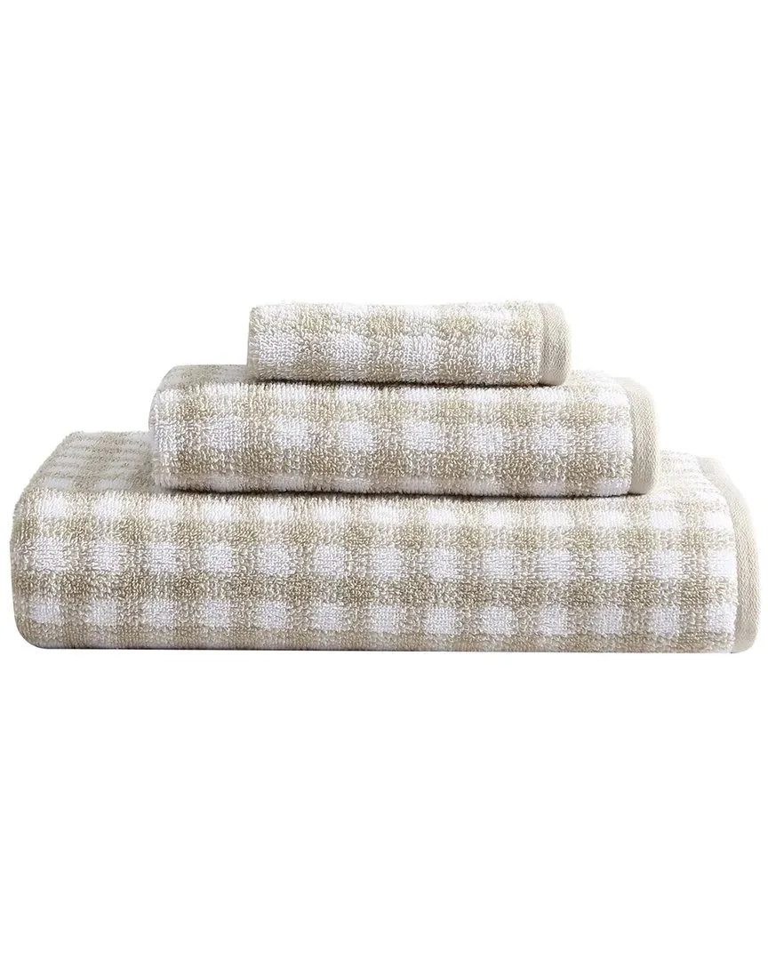 Ginny 3 Piece Towel Set - Brown, Cotton
