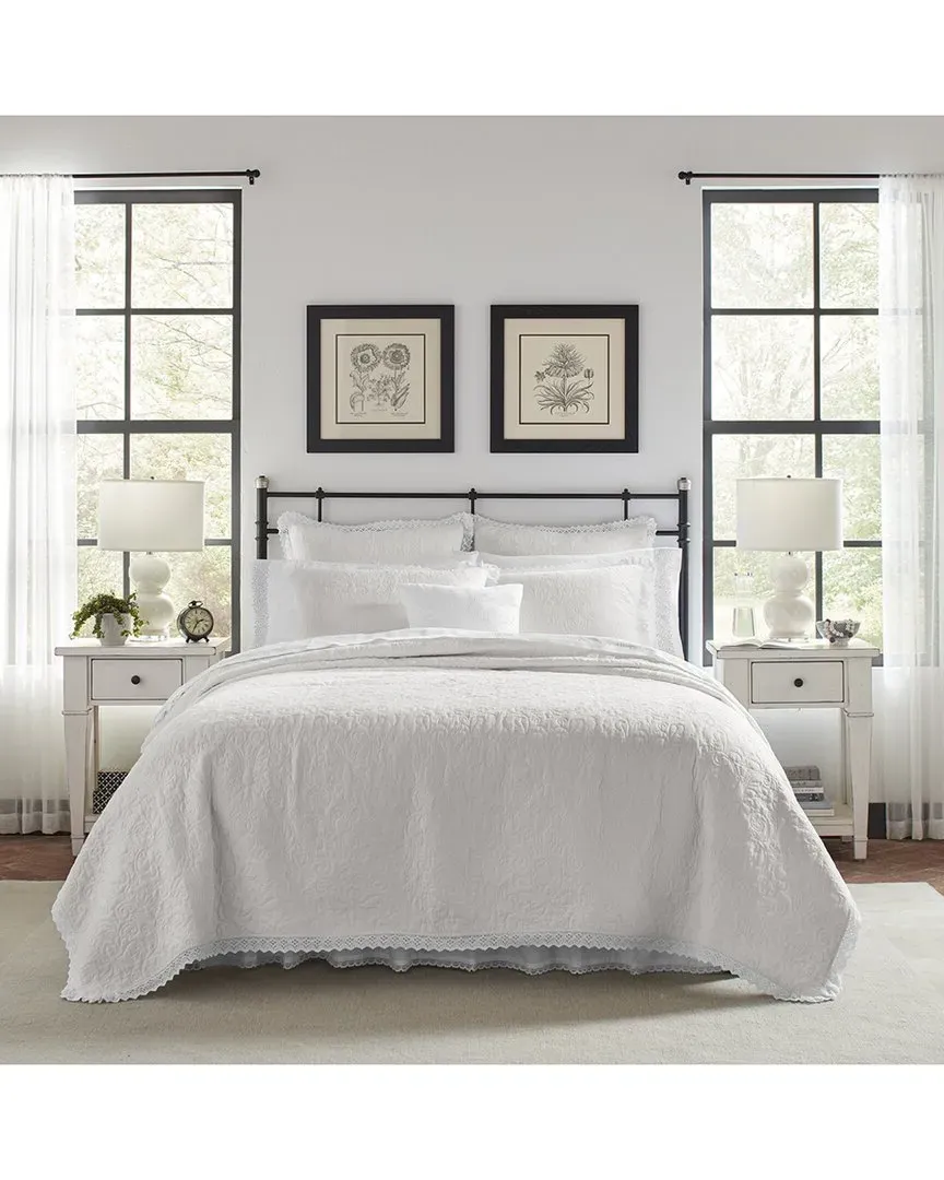 Heirloom Crochet Reversible Quilt Set - White, Cotton