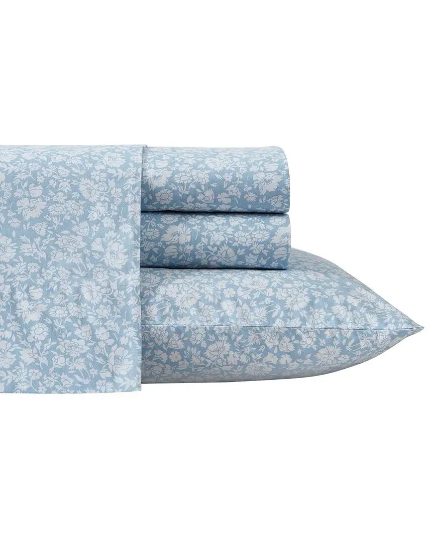 Heirloom Ditzy Cotton Percale Sheet Set - Blue Cashmere image