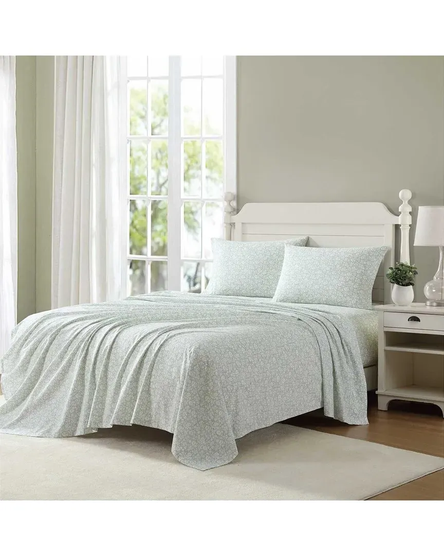 Heirloom Ditzy Cotton Percale Sheet Set - Moss Green