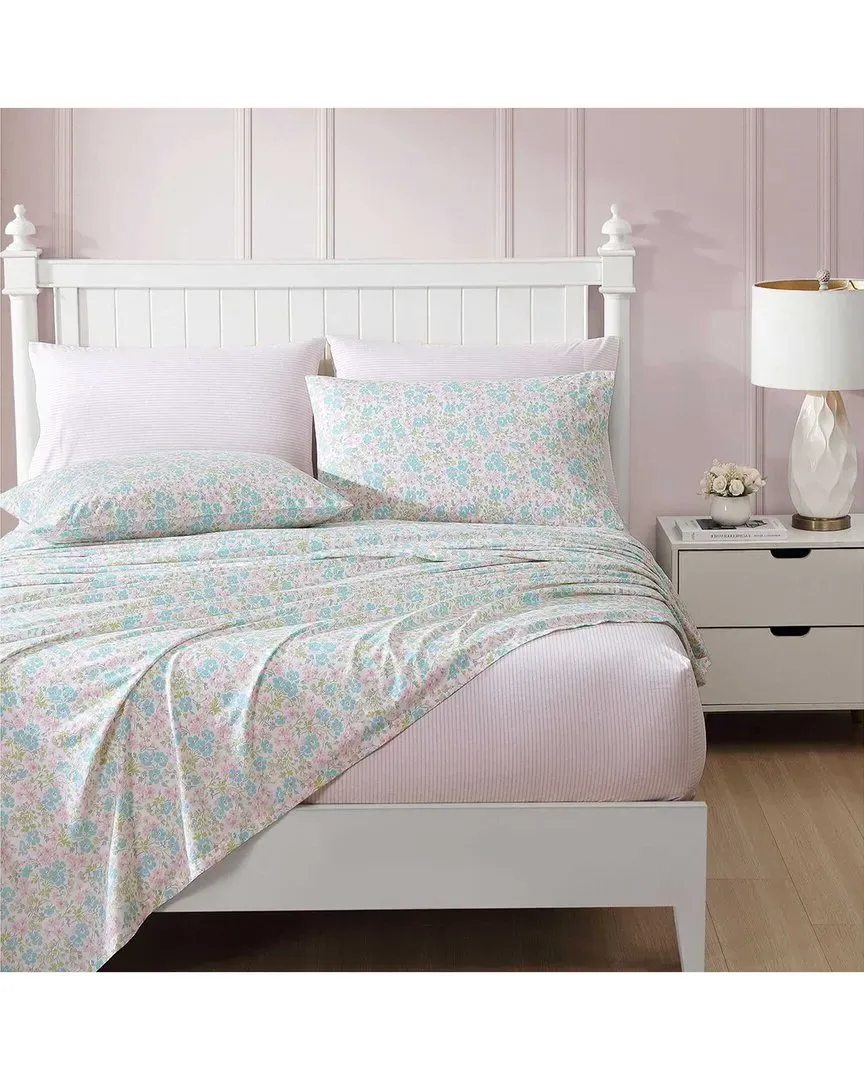 Jaynie 200 Thread Count Percale Sheet Set - Blue