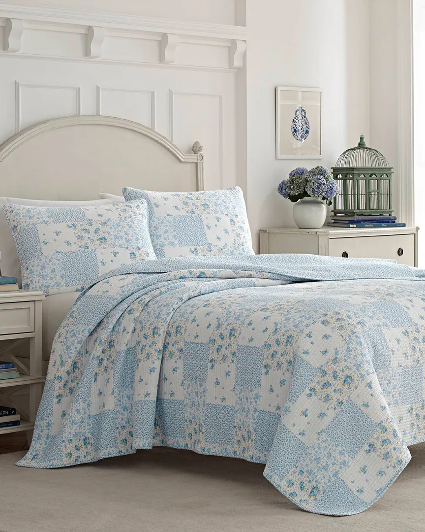 Kenna Reversible Quilt Set - Blue image