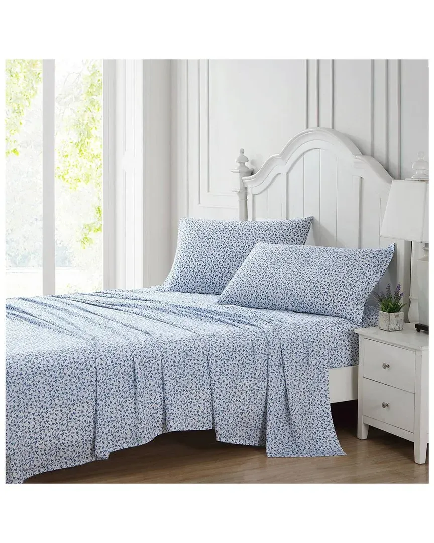 Lavange Vine Cotton Sheet Set - Blue image