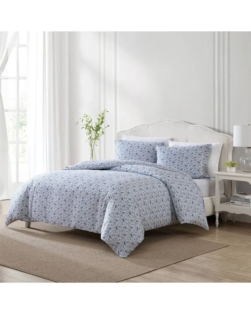 Lorelei Sateen Cotton Duvet Cover Set - Blue image