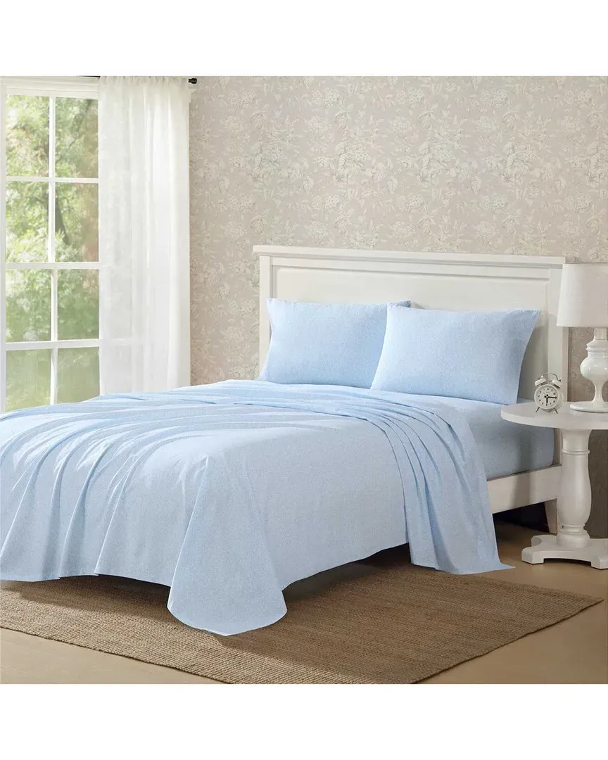 Maeve 200 Thread Count Percale Sheet Set - Medium Blue