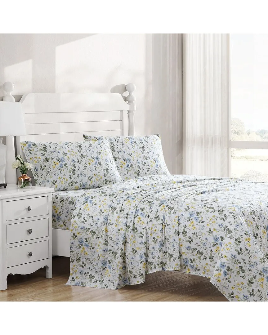 Meadow Floral King Size Sheet Set - Blue, Cotton image