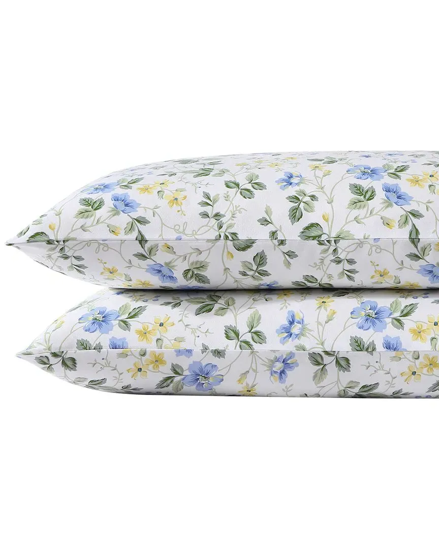 Meadow Floral Set of 2 Sateen Shams - Blue, Cotton image