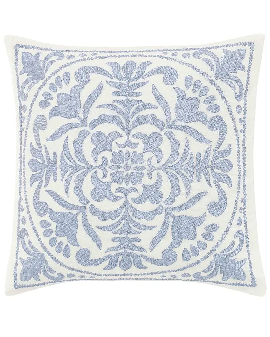 Mila Square Decorative Pillow - Blue, Linen-Blend