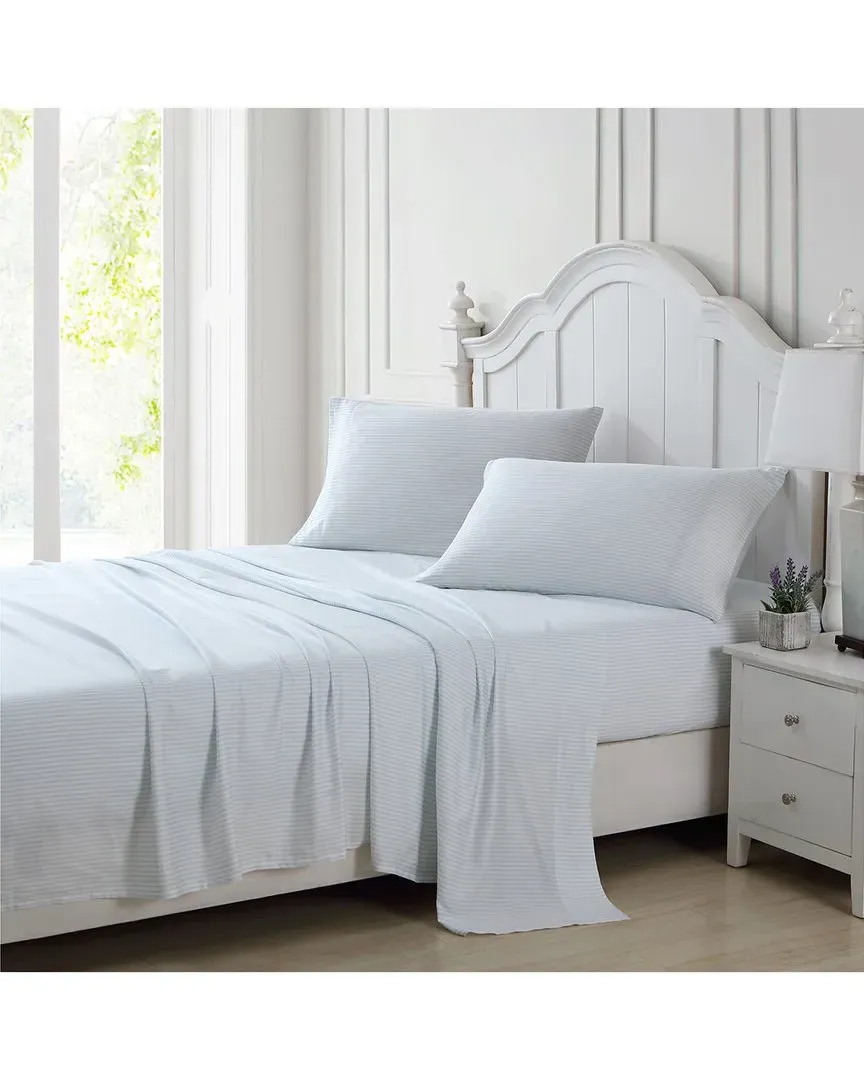 Ramona 4Pc Sheet Set - Blue, Cotton Sateen