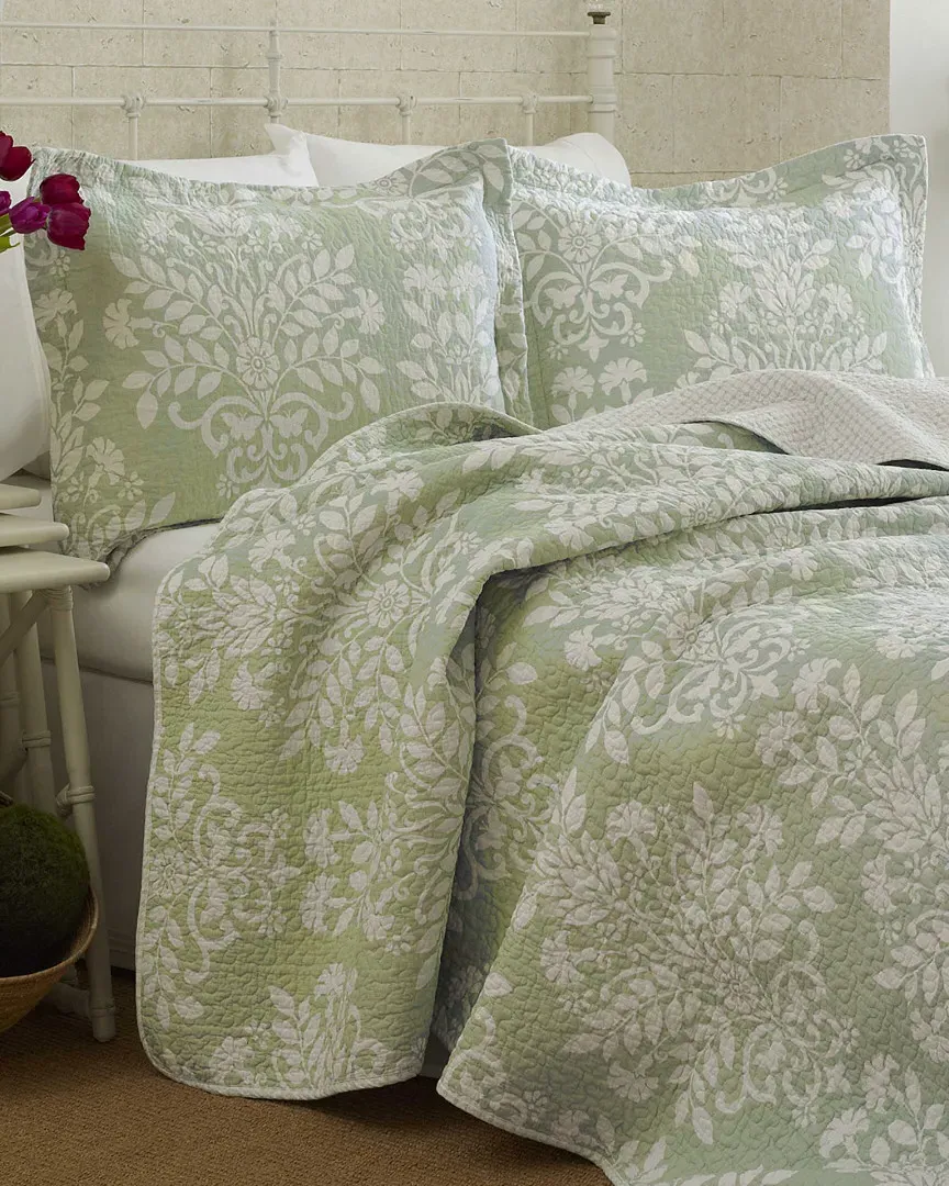 Rowland Quilt Set - Green, Cotton image