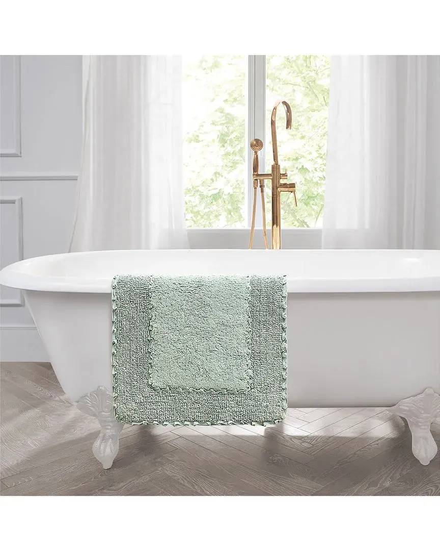 Ruffle Cotton Bath Rug Set - Sage Green