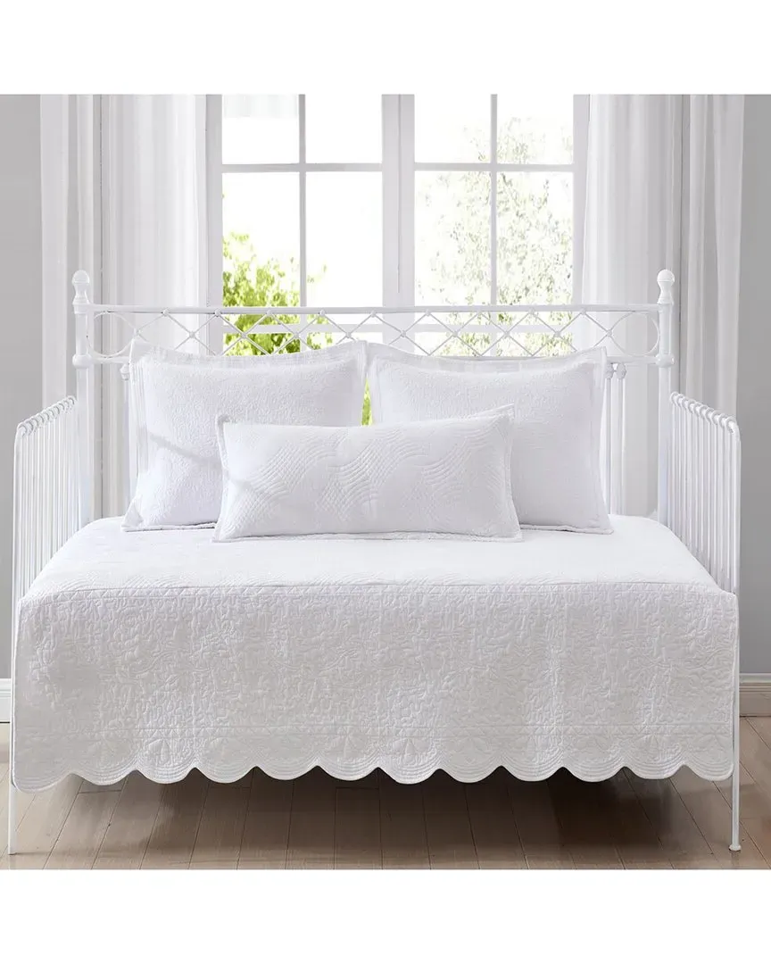 Solid Trellis 4 Piece Daybed Cover Set - White, Cotton