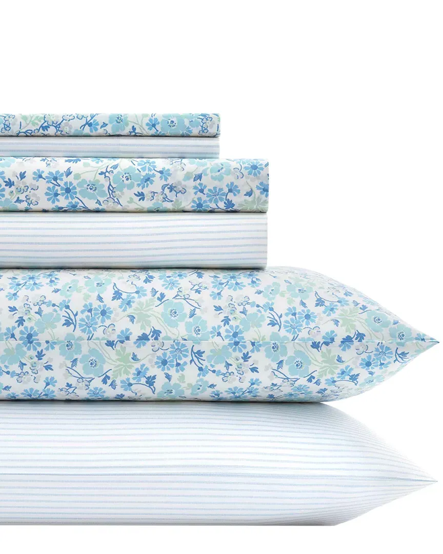 Stripe 6pc Sheet Set - Blue, Cotton image