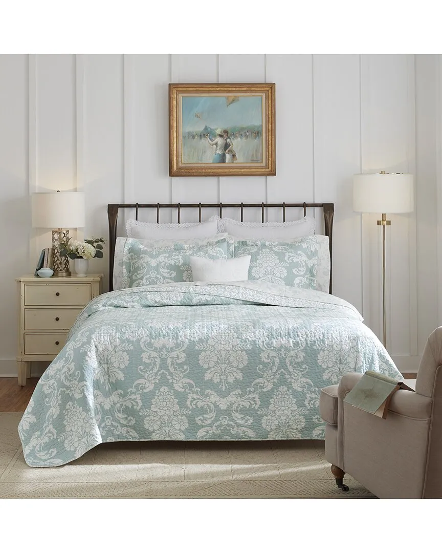 Venetia Reversible Quilt Set - Blue, Cotton