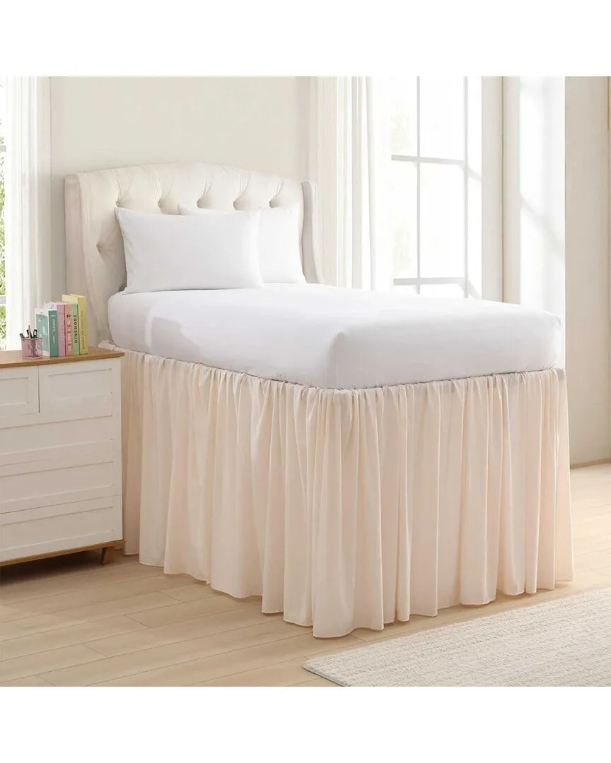 Washed Twin XL Bedskirt - Light Pink, Polyester image